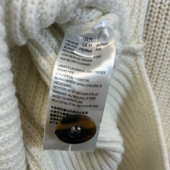 Anthropologie Alexa Sleeveless Split Mock Neck Button Sides Cream Tunic Sweater - Picture 9 of 11
